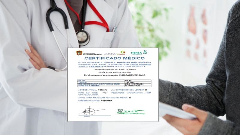 Certificado médico de México